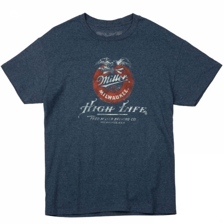 Miller High Life Fred Miller Brewing CO. Distressed Logo T-Shirt